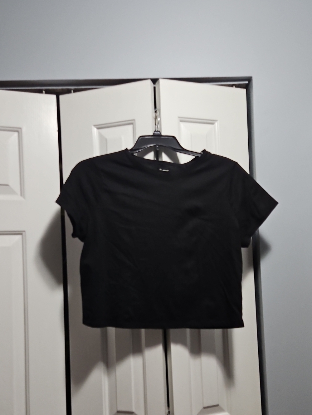 Cropped Black Boxy Tee 100% Cotton